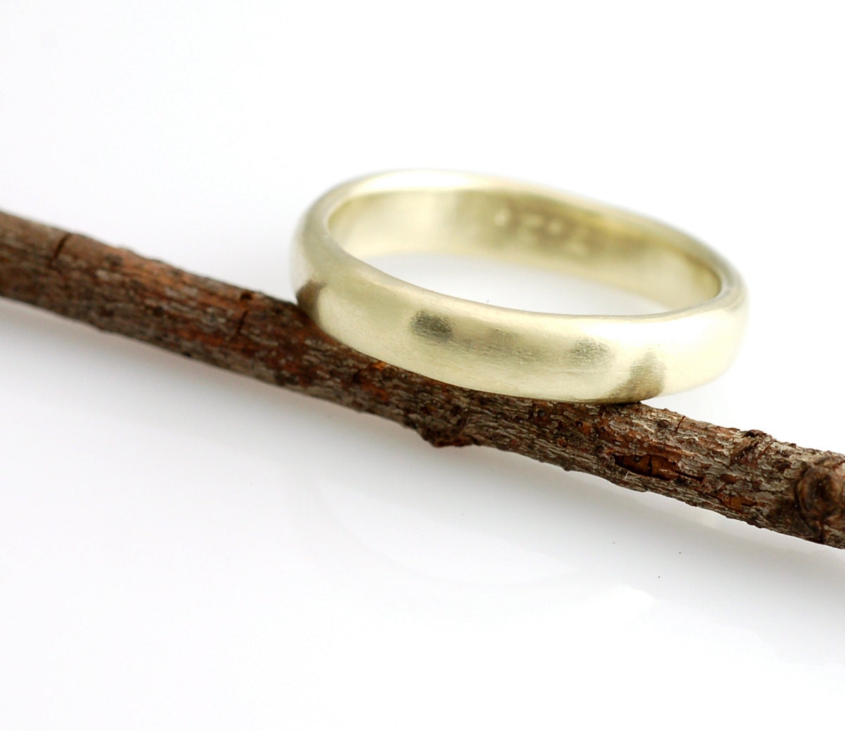 Subtlety - 4mm 14k green gold simple band