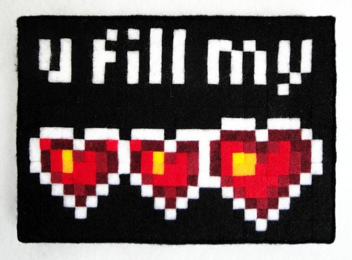 U Fill My Hearts 5 x 7 Felt Collage