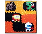 Dig Dug 12 x 12 Felt Collage