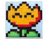 Super Mario World Fire Flower 4 x 4 Felt Collage