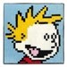 Calvin and Hobbes Set of Two 8 x 8 Felt Collages