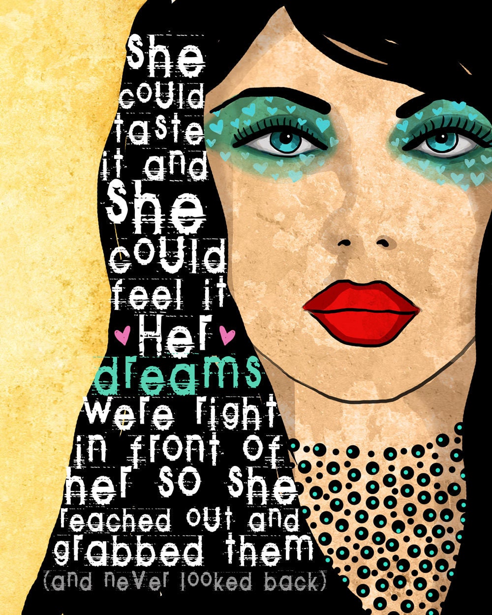 She Reached for Her Dreams / original illustration ART Print Hand SIGNED size 8 x 10