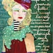 Stay True to You / Inspirational Art Fashion Teal Red original illustration ART Print Hand SIGNED / 8 x 10 / NEW