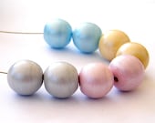 pastel lampwork beads - 8 shining Handmade Lampwork bead / pendant - made to order