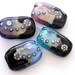 Lampwork beads - 4 Lampwork bead / pendant in blue, purple and black