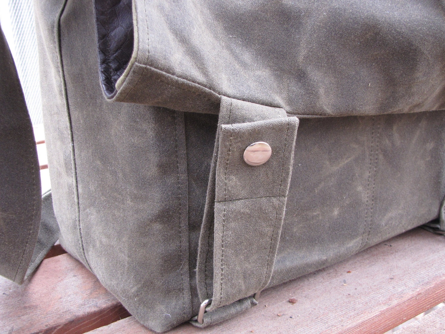 SALE - Messenger Camera Bag with Removable Insert - Leather and Waxed Canvas
