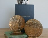 Solid Brass Globe Bookends