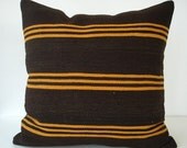 Sukan / Hand Woven - Turkish Striped Kilim Pillow Cover - 20x20