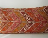 Sukan / Organic Shine Society Modern Bohemian Throw Pillow. Handwoven Wool Vintage Tribal Turkish Kilim Pillow Cover. Bolster Pillows