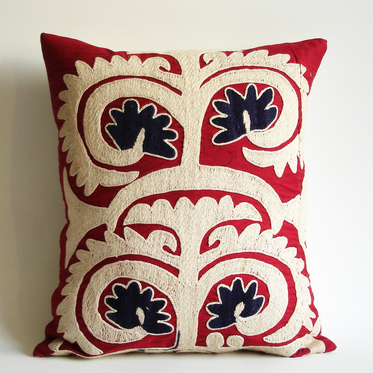 Sukan / Vintage Hand Embroidered Suzani Pillow Cover Decorative suzani pillow cover - throw pillow - suzani Pillow - hand embroidered