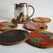 Sukan / Hand Woven - Turkish Antique Kilim Cups Coasters - 6 pcs