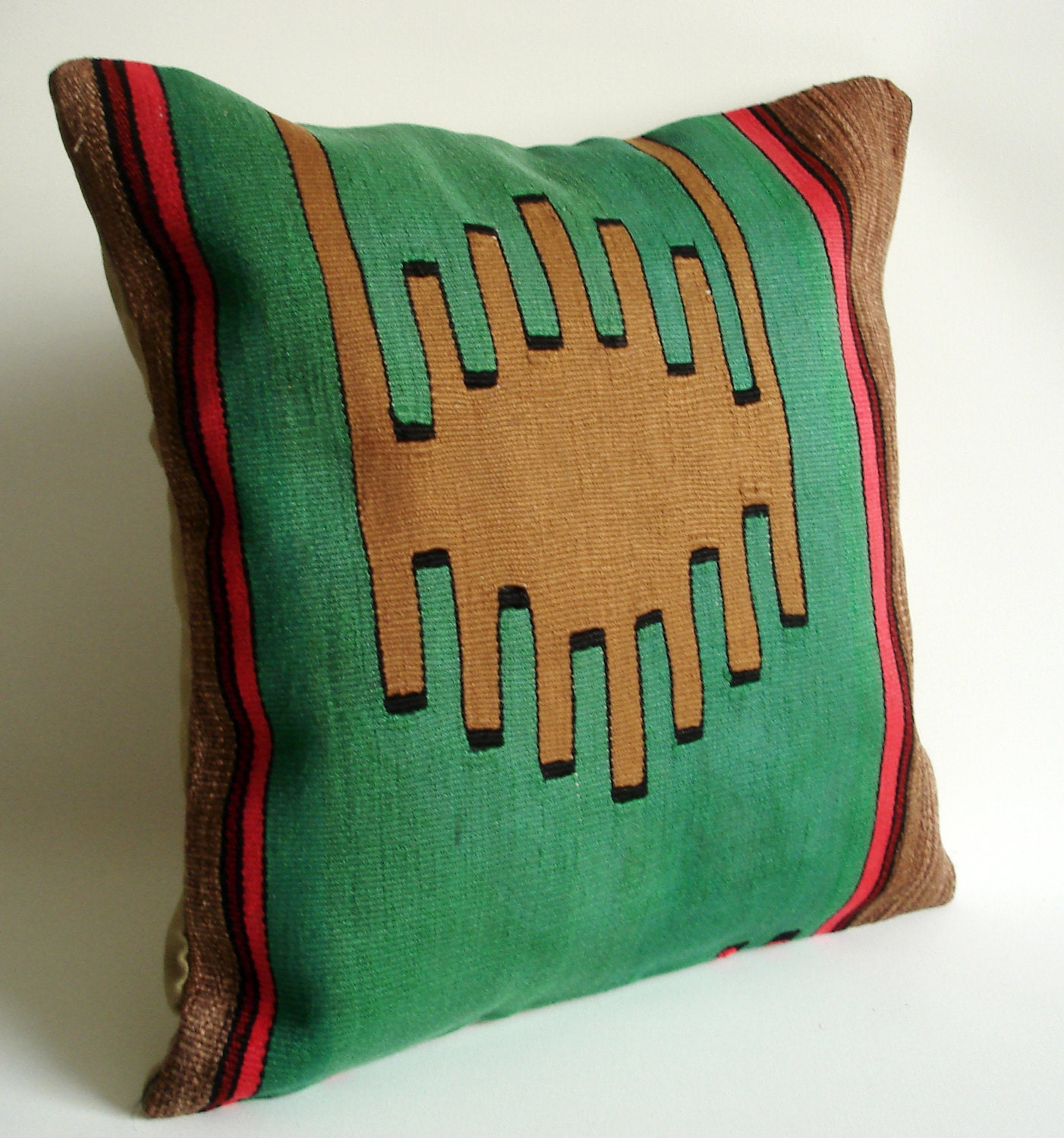 Sukan / Hand Woven - Turkish  Kilim Pillow Cover - 16x16 inch