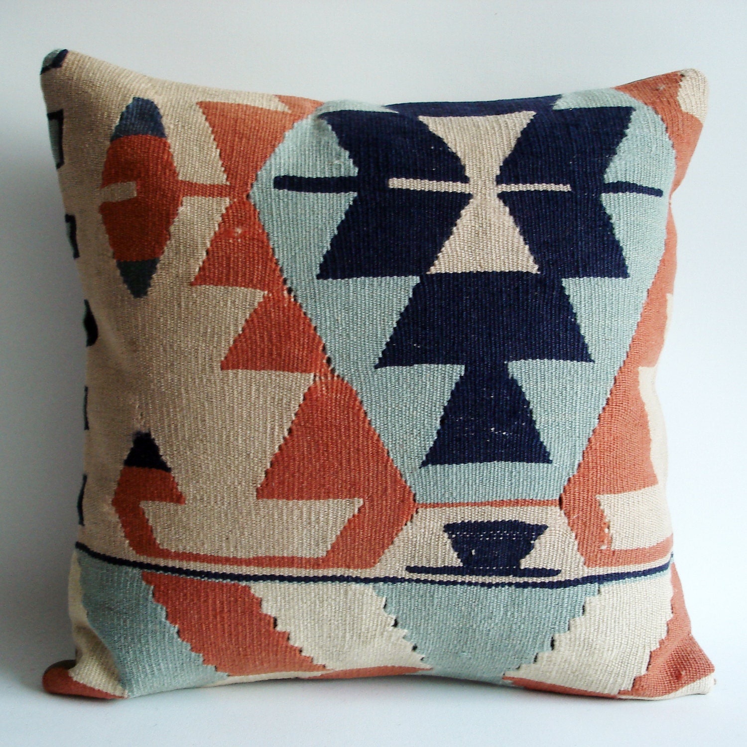 Sukan / Handwoven Vintage Turkish Kilim Pillow Cover, Decorative Pillows, Accent Pillow, Throw Pillow,16x16 inch