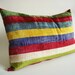 Sukan / SALE - Soft Hand Woven - Silk Velvet Ikat Pillow Cover - 16x24 inch - Green, Dark Red, Beige, Blue Purple, Yellow, Blue Color