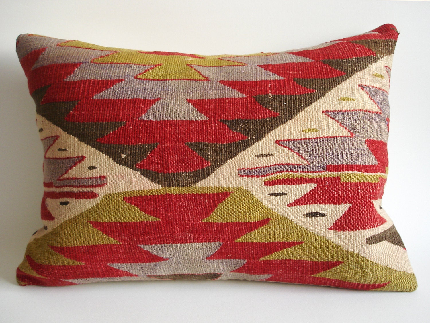 Sukan / Handwoven Vintage Turkish Kilim Pillow Cover, Decorative Pillows, Accent Pillow, Throw Pillow, Lumbar Pillow21x15 inch