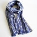 Sukan /  ikat  Silk Scarf - Blue, Cream, Beige, Ivory