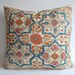 Sukan / Vintage Hand Embroidered Silk Suzani Pillow, Organic Modern Bohemian Throw Pillow.