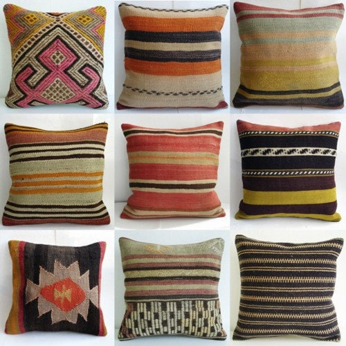 Sukan / 1 Piece Handwoven Vintage Turkish Kilim Pillow Cover Decorative Pillows Accent Pillow Throw Pillow 20x20 inch
