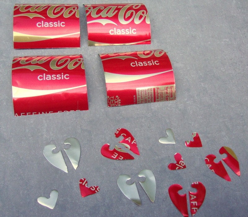 COCA COLA die cuts made from recycled aluminum cans (14 pieces)