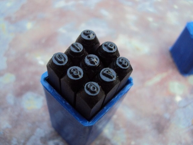 NUMBERS only 3mm high quality arial type plain font metal stamping set