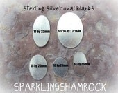 STERLING SILVER ovals BLANKS - metal jewelry stamping supplies - you get ThReE nice 22g - 15mm by 20mm