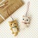 DIY handmade felt wool White and Tiger Cat --- Japanese kit package