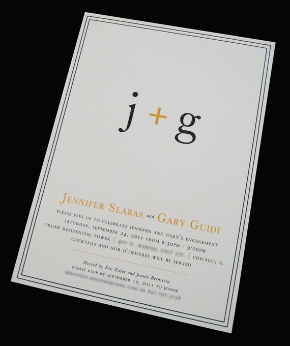 Couple's Initials Engagement Party Invitation