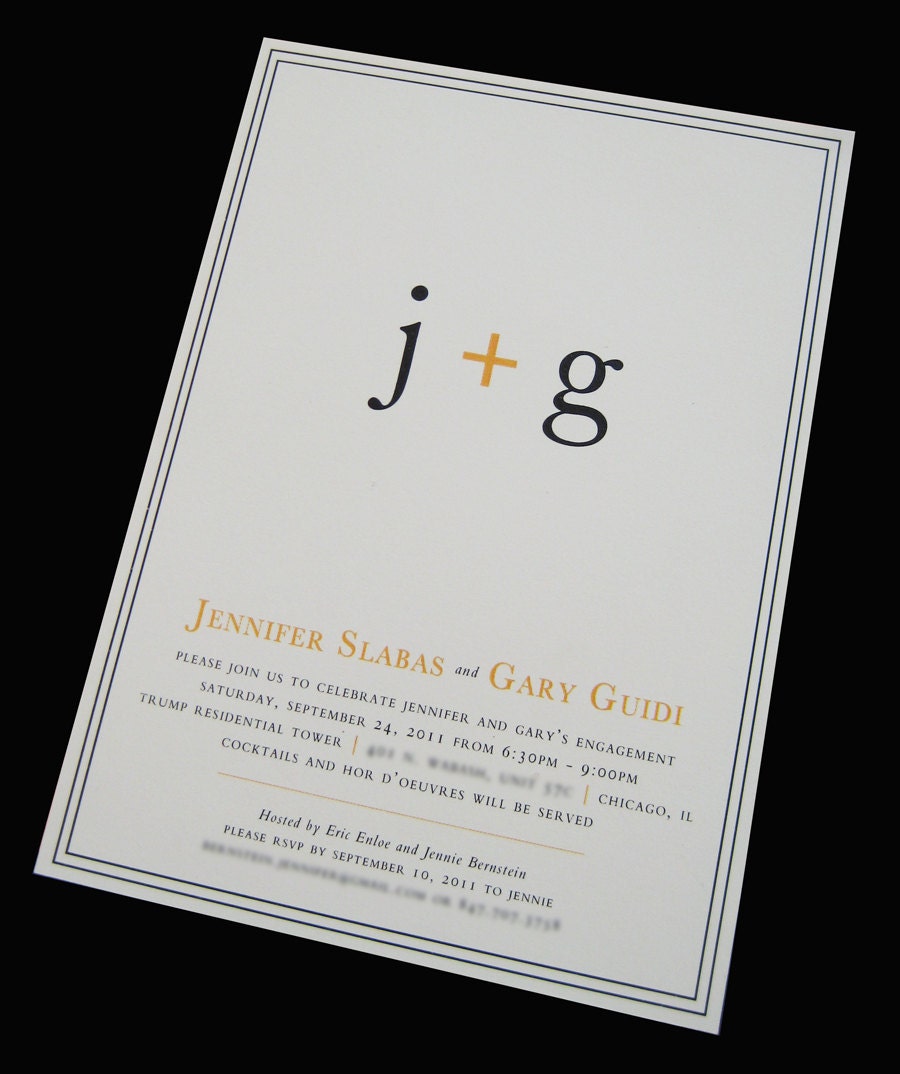 Couple's Initials Engagement Party Invitation