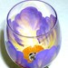Purple and Yellow Iris Wine Glass Hand Painted