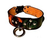 Leather Dog Collar Gears and Cogs with Typewriter