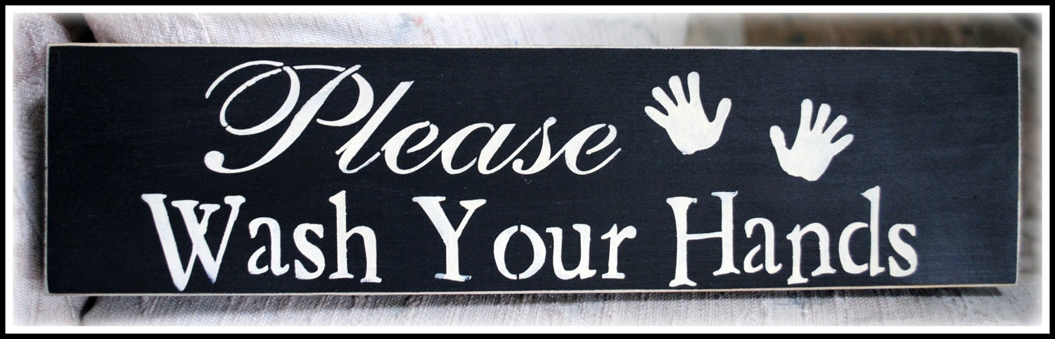 Wood sign - Please Wash your hands