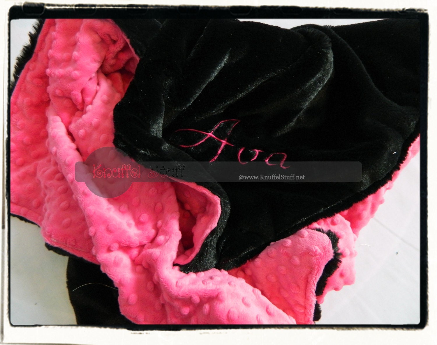Minky Blanket - Personalized baby blanket -  Add First name embroidery