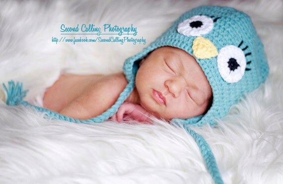 Blue bird crochet hat PDF pattern