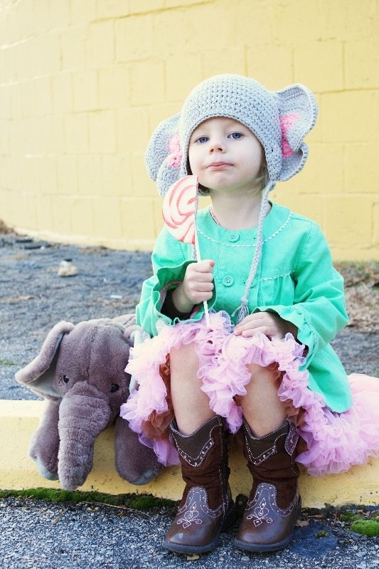 Peanuts the Elephant Crochet Beanie Costume for boys with earflaps