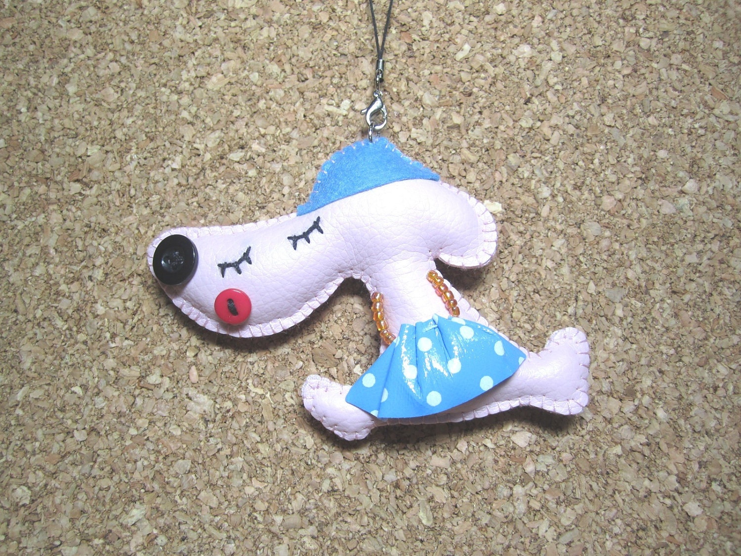 2 Stuffed Animal Dog Keychains in Pink and Black Gift Set - 170