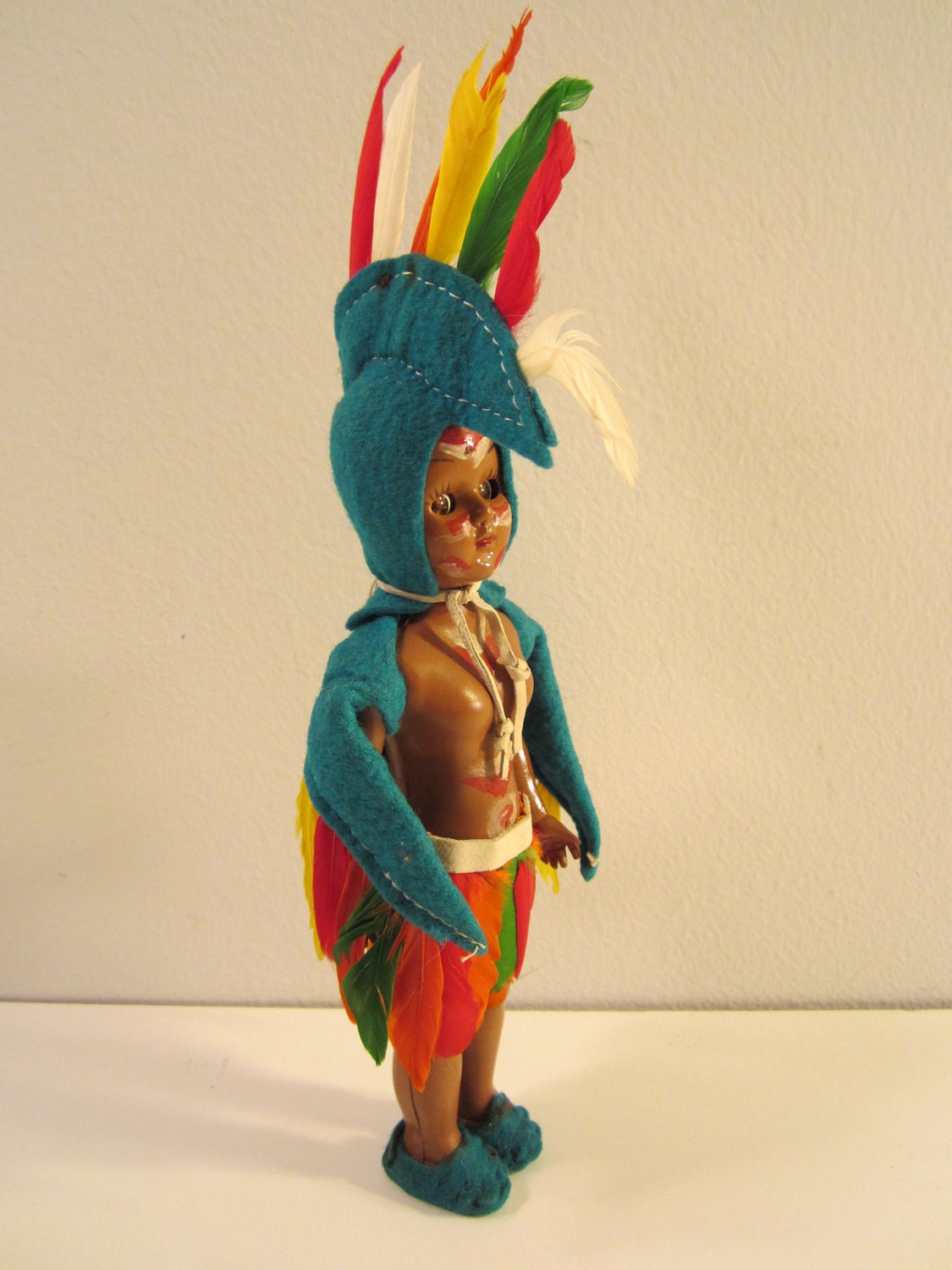 Vintage Celluloid American Indian Doll Eagle Dancer