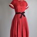 24hr 20% SHOP SALE..//.. vintage rare 1950s sassy red Bombshell Beauty full skirt dress