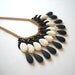 Statement Bib Necklace Chandelier Teardrops in Black and White