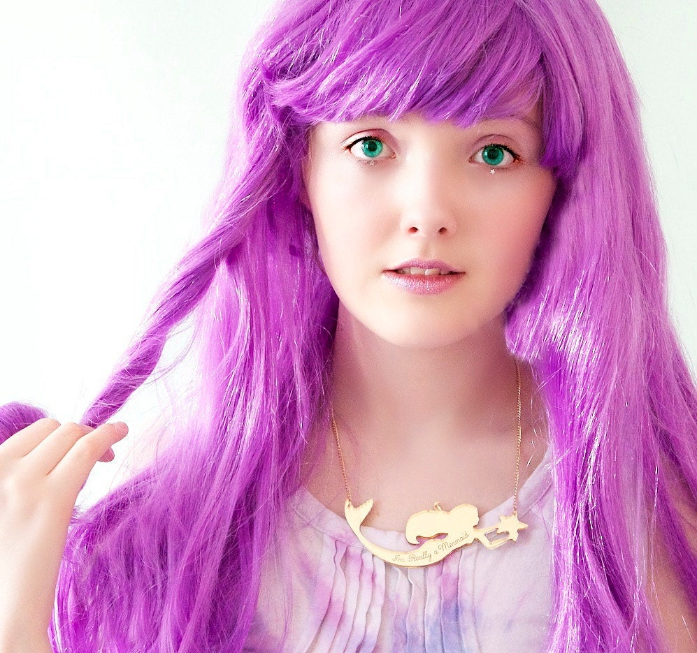 Mermaid Jewelry // I'm Really a Mermaid Gold Necklace // mermaid necklace