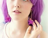 Mermaid Jewelry // Starfish Love Earrings in Purple