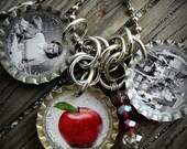 Teacher Themed Bottle Cap Necklace