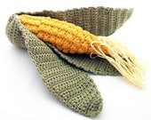 Crochet Toy - Corn - Cotton - Yellow, Green -  for baby / girl / boy - CasaDeGato