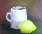 sale original oil painting lemon lemonade 8 x 10 on stretched canvas