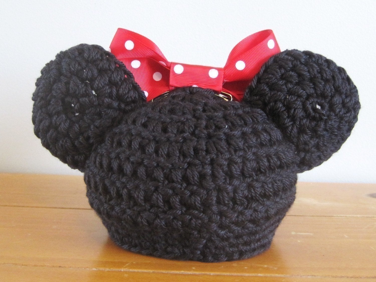 Minnie Mouse Hat with Red Bow