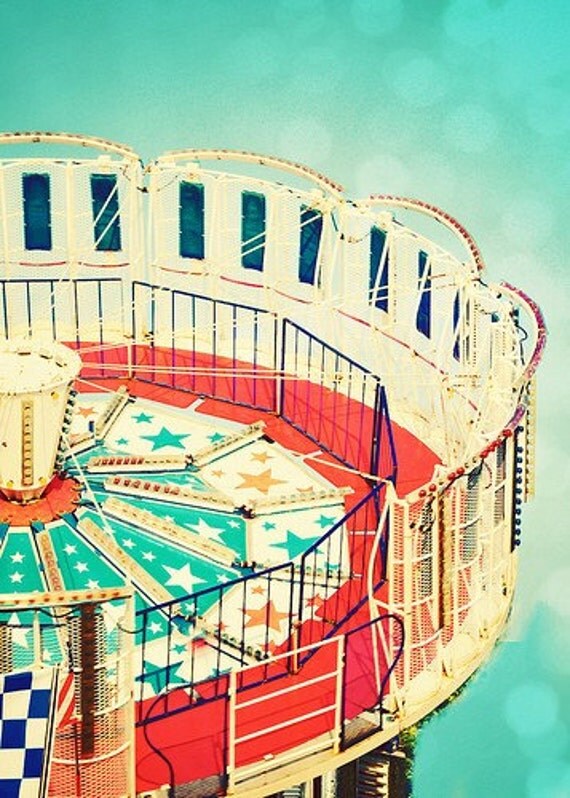 Hold on Tight - 5x7 Fine Art Photography print - tones of aqua marine, cream and soft red and star pattern