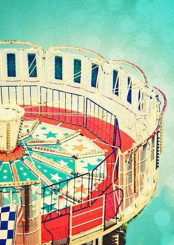 Hold on Tight - 5x7 Fine Art Photography print - tones of aqua marine, cream and soft red and star pattern