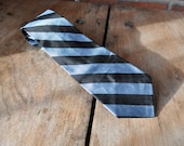 Black and blue rep stripe mid century tie