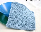 Crocheted dishcloth PDF pattern easy cotton traditional square kitchen cleaning home decor functional washing fast