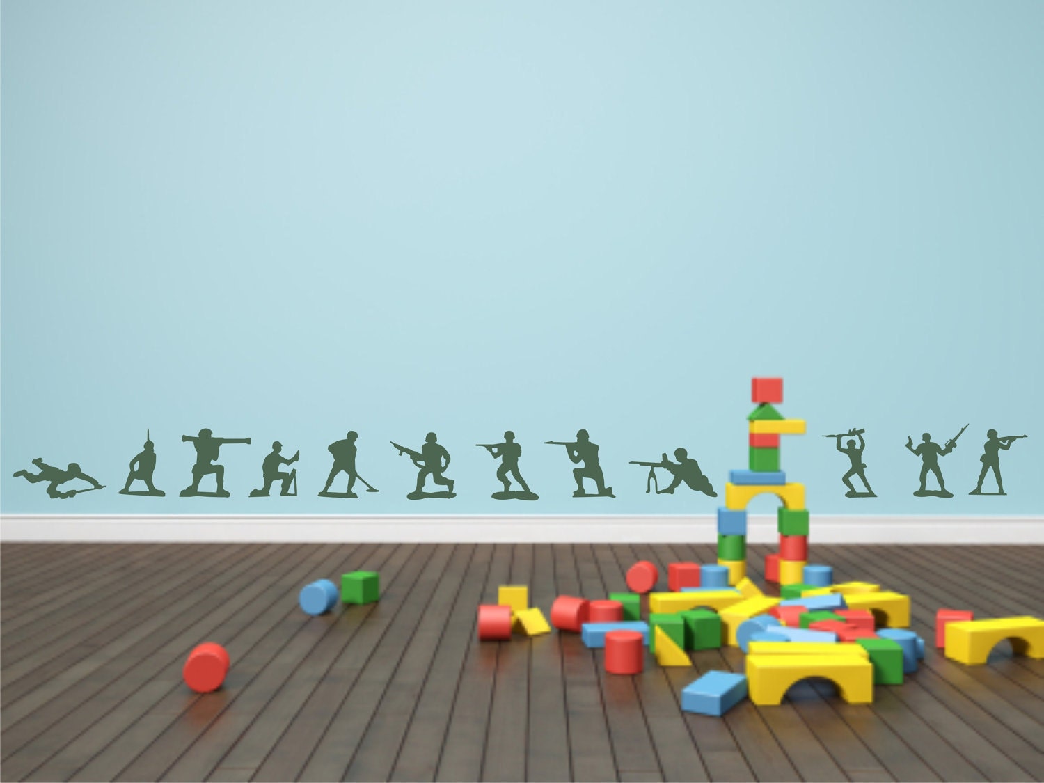 Army Men Vinyl Wall Decal - Toy Army Men Vinyl Wall Decal - Kid's Room Toy Army Men Vinyl Wall Decal - Child's Room Vinyl Wall Decal