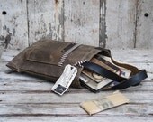 Waxed Canvas Reader: Truffle, with antique leather and fabric